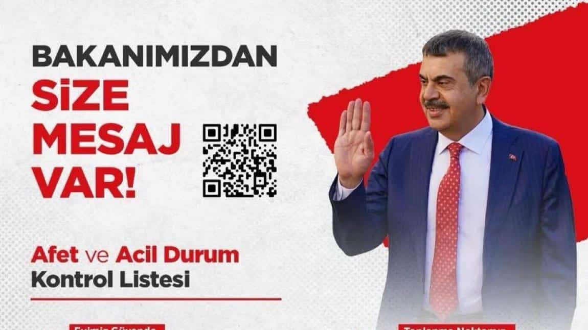 Milli Eğitim Bakanımız Sayın Yusuf TEKİN'in Öğrenci ve Velilerimize Mesajı 